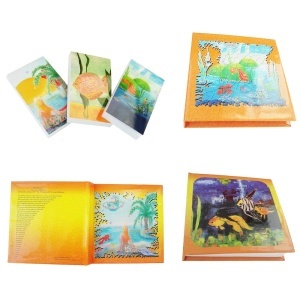 Set 6 carnete Acvatic: trei carnete cartonate 10.5 x 10.5 cm, 50 foi dictando, 50 albe si 3 carnetele de buzunar 5 x 8 cm, 100 foi veline