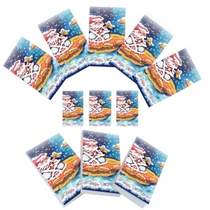 Set carnetele de buzunar Mos Craciun 10 + 1, 100 foi albe, 5 x 8 cm