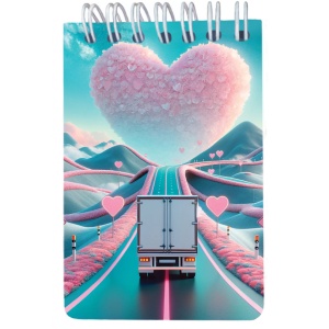 Carnet cu spira 7 x 10.5 cm, 50 foi veline, Calatorie prin tara iubirii