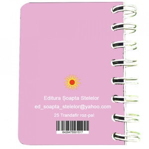 Carnet cu spira Trandafir roz-pal, 7 x 10 cm, 75 foi veline - Img 3