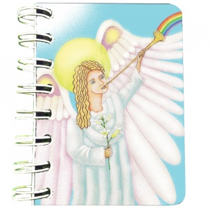 Carnet cu spira Arhanghelul Gabriel, 7 x 10 cm, 75 foi veline - Img 1