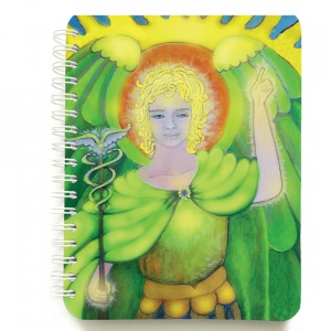 Carnet cu spira Arhanghelul Rafael, 12 x 16 cm, 100 foi dictando cu inger, necartonat