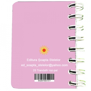 Carnet cu spira Trandafir roz-pal, 7 x 10 cm, 75 foi veline - Img 5
