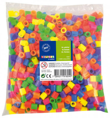 Playbox Margele de calcat XL - culori neon - 1.000buc