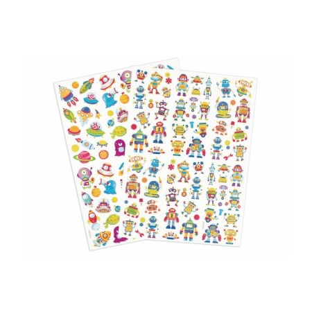 Stickers robots and space figures,