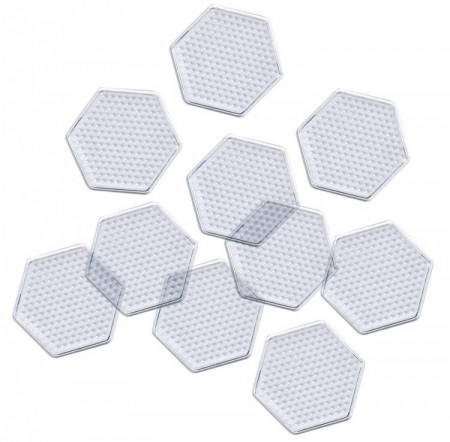 Playbox Planseta pentru margele de calcat - transparent - 10buc - hexagon