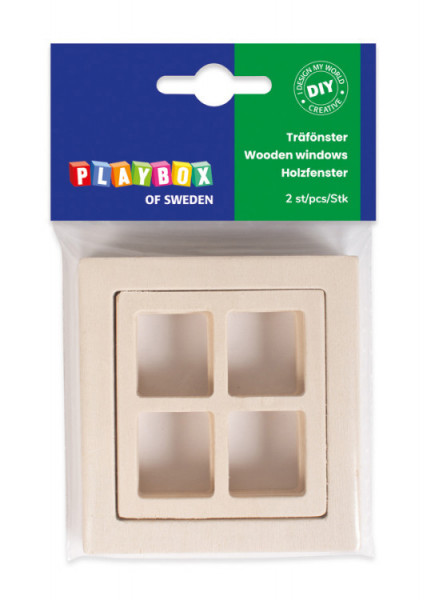 Playbox Craft - Set miniatura de geam - lemn natur
