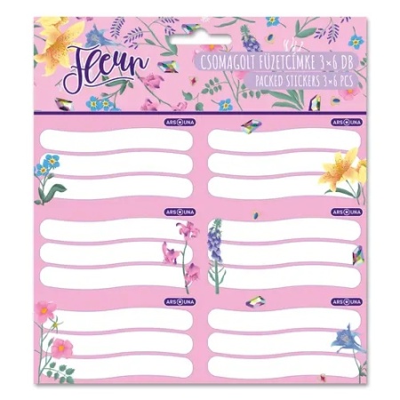 Ars Una exercise book label (3*6 pcs) - Fleur