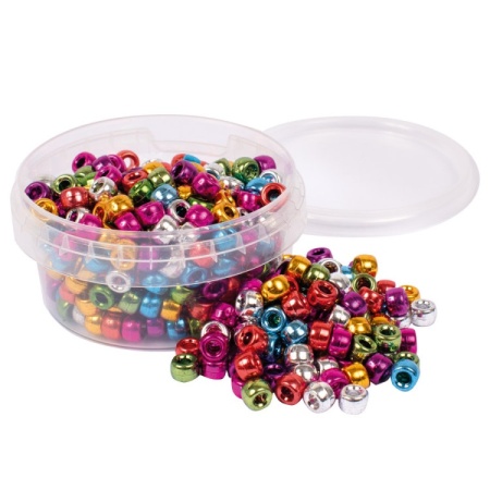 Playbox Beads in jar, kongo metallic, ˜ 300 pcs