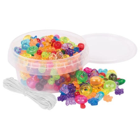 Playbox Beads in jar, transparent ˜ 180 pcs