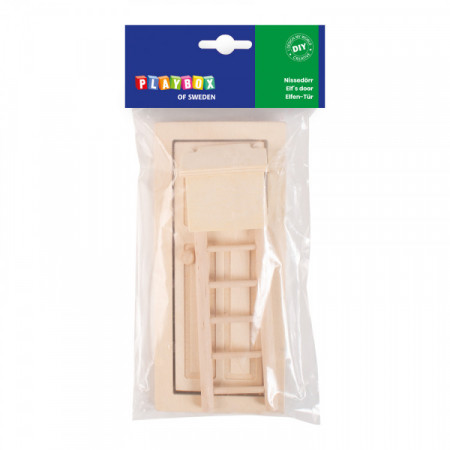 Playbox Craft - Set miniatura de usa + cutie postala - lemn natur