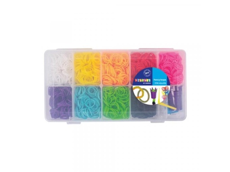 Playbox Fancy loops, rubber bands in storage box