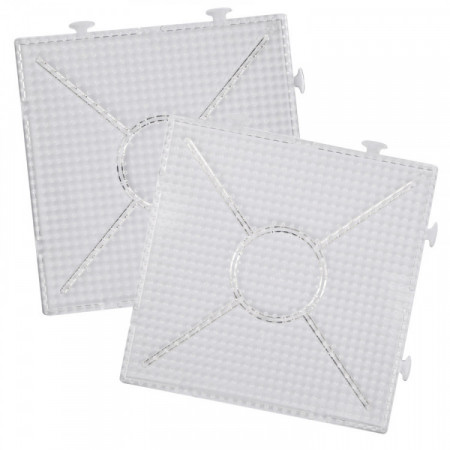 Playbox Planseta pentru margele de calcat - transparent - 2buc mari - patrat/ se pot asambla