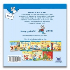 Aventuri de iarnă cu Max – carte pentru copii cu scene de iarnă, zăpadă, săniuș și prieteni jucăuși, din seria „Șoricelul cititor”.