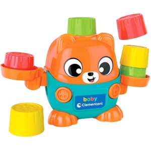 Clementoni Baby Balancing Bear – jucărie Montessori educativă pentru copii, cu blocuri colorate și exerciții de echilibru și coordonare.