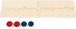 Joc matematic din lemn Maths Tiles Educate cu jetoane colorate și tablă de lucru pentru dezvoltarea gândirii logice și învățarea numerelor.