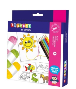 Kit educativ de cusut și perforat pentru copii, Playbox