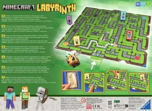 Labirint Minecraft Ravensburger, joc de societate și strategie pentru copii 7+, inspirat din universul Minecraft, care dezvoltă gândirea logică și concentrarea.
