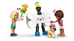 LEGO Friends 42678 cu furgonetă în formă de mops, accesorii pentru animale de companie, Nova, Aliya și figurine adorabile pentru joacă imaginativă.