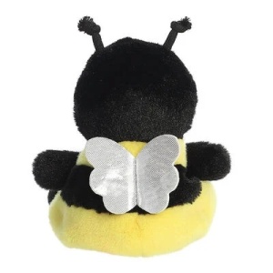 Albinuță Palm Pals Queenie Bee de pluș galben-negru, cu față zâmbitoare, antene și aripi, perfectă pentru copii.