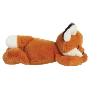 Jucărie de pluș vulpiță Flopsies Finn Fox 30 cm – blăniță portocalie moale, detalii realiste, material reciclat, produs eco-friendly Aurora World.