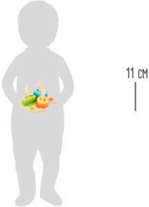 Puzzle educativ din lemn cu forme geometrice colorate și stâlpi mobili pentru dezvoltarea motricității fine și a gândirii logice la copiii mici.