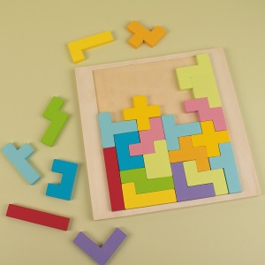 Puzzle Pentomino din lemn Playbox - 12 piese. - Img 3