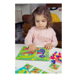 Set creativ cu pompoane, Fluturi - Sycomore Stick'n Fun - Img 5