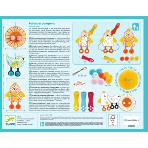 Set creativ de colorat cu pompoane si buline, Djeco - Img 2