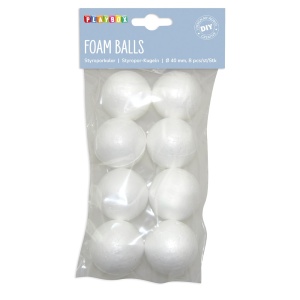 Set de 8 bile din polistiren cu diametrul 4 cm - Playbox