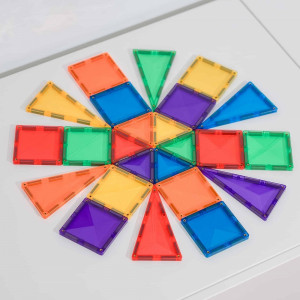 Set de constructie, Connetix Magnetic Tiles, Rainbow Mini Pack 24 piese - Img 6