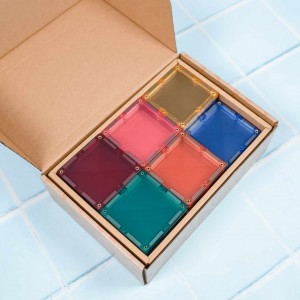 Set de constructie magnetic, Connetix Magnetic Tiles, Pastel Square Pack 40 piese - Img 3