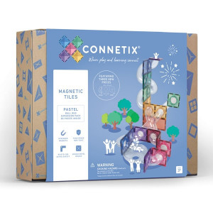 Extensii pentru setul de constructie magnetic, Connetix Magnetic Tiles, Pastel Ball Run Pack 80 piese - Img 1