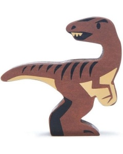 Figurină Dinozaur Velociraptor, din lemn premium - Velociraptor - Tender Leaf Toys