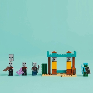 LEGO Minecraft Patrulă Illager de deșert 21267 cu avanpost deșertic, Cavaler Cactus, illageri și accesorii pentru bătălii inspirate din Minecraft.
