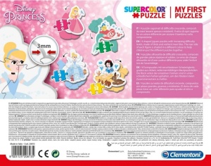 Puzzle Disney Princess 2+ Clementoni – 4 imagini cu prințese, piese mari și colorate, ideale pentru copii mici, produs educativ de calitate.