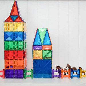 Set educativ magnetic Connetix Rainbow Big Pack 102 piese, culori curcubeu.
