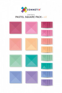 Set de constructie magnetic, Connetix Magnetic Tiles, Pastel Square Pack 40 piese - Img 4