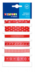 Set Panglici Satin Rosu-Alb 6 x 1 m, Playbox - Img 2
