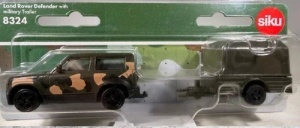 SIKU 8324 Land Rover Defender cu remorcă militară cu prelată