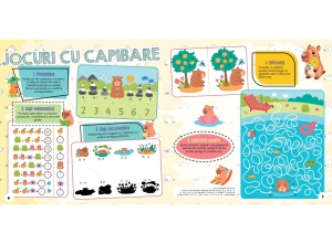 Cartea de activități „Capibara – Cel mai drăguț animal” de la Kreativ, cu informații despre capibare, activități creative și mesaje pozitive care inspiră copiii să descopere lumea cu zâmbetul pe buze.