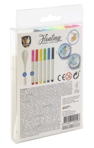 Set de markere magice pentru desen pe apă, cu 6 culori și instrument de aplicare, ideal pentru activități creative și experimente artistice pentru copii.