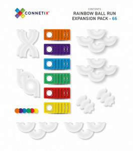 Extensii pentru setul de constructie magnetic, Connetix Magnetic Tiles, Ball Run Pack 66 piese - Img 2