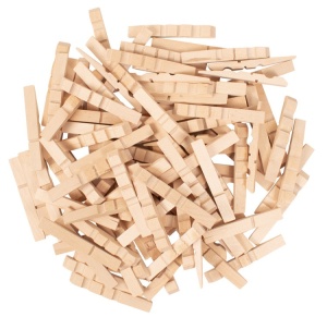 Jumătăți de clești de rufe din lemn Playbox – accesorii ideale pentru proiecte handmade, craft și decorațiuni naturale.
