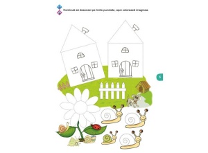 Caietul „Învățăm să scriem – Caiet cu exerciții grafice” de la Kreativ, cu exerciții educative pentru dezvoltarea motricității fine și pregătirea copiilor pentru scriere.