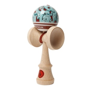 Kendama Record Bloody Ocean Sticky MC – model premium Aqua Series, din lemn de fag, cu finisaj Sticky, echilibru excepțional și design de colecție.