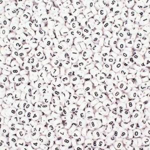 Mărgele cifre 0-9 Ø 7 mm 500 buc - Playbox