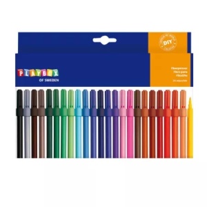 Playbox Set 24 carioci colorate cu varful subtire