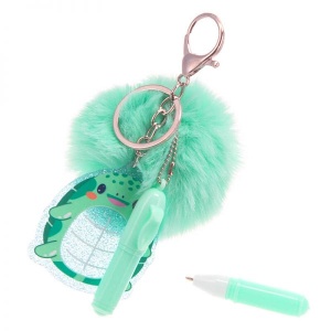 Pom pom turquise with pen