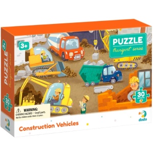 Puzzle educativ, Vehicule de constructie, 30 piese - Img 1